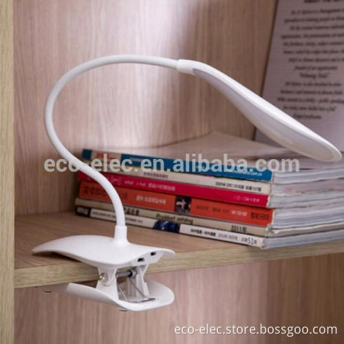 New Flexible Dimmable USB ABS Touch Sensor White LED Clip on Beside Book Reading Light Table Desk Lamp For Bed/Gift